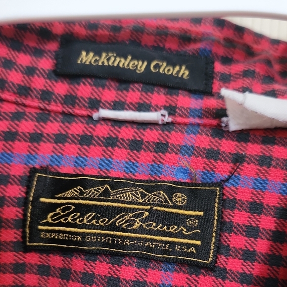 Eddie Bauer Red and Black Plaid Shirt - Picture 2 of 2